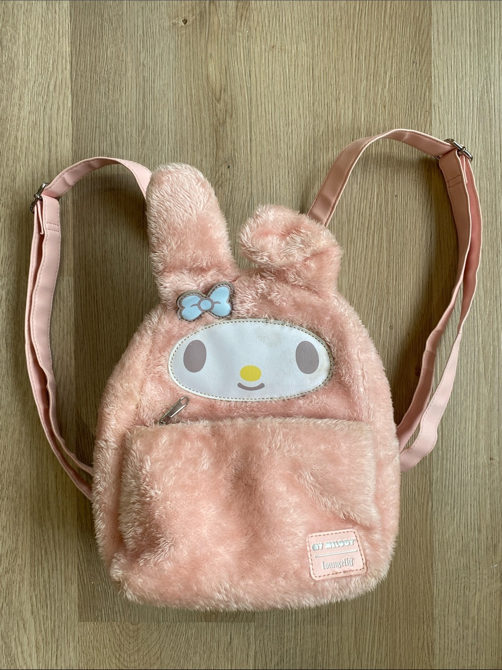 Loungefly My Melody Sanrio Pink Fuzzy Plush Mini Backpack Kawaii